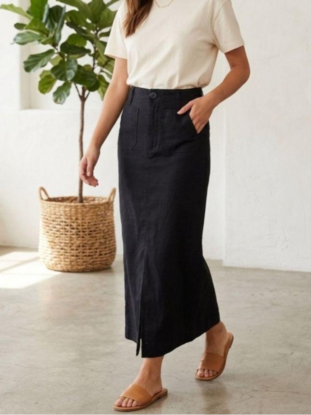 Maeve Colette Utility Skirt Maxi Black Size XL